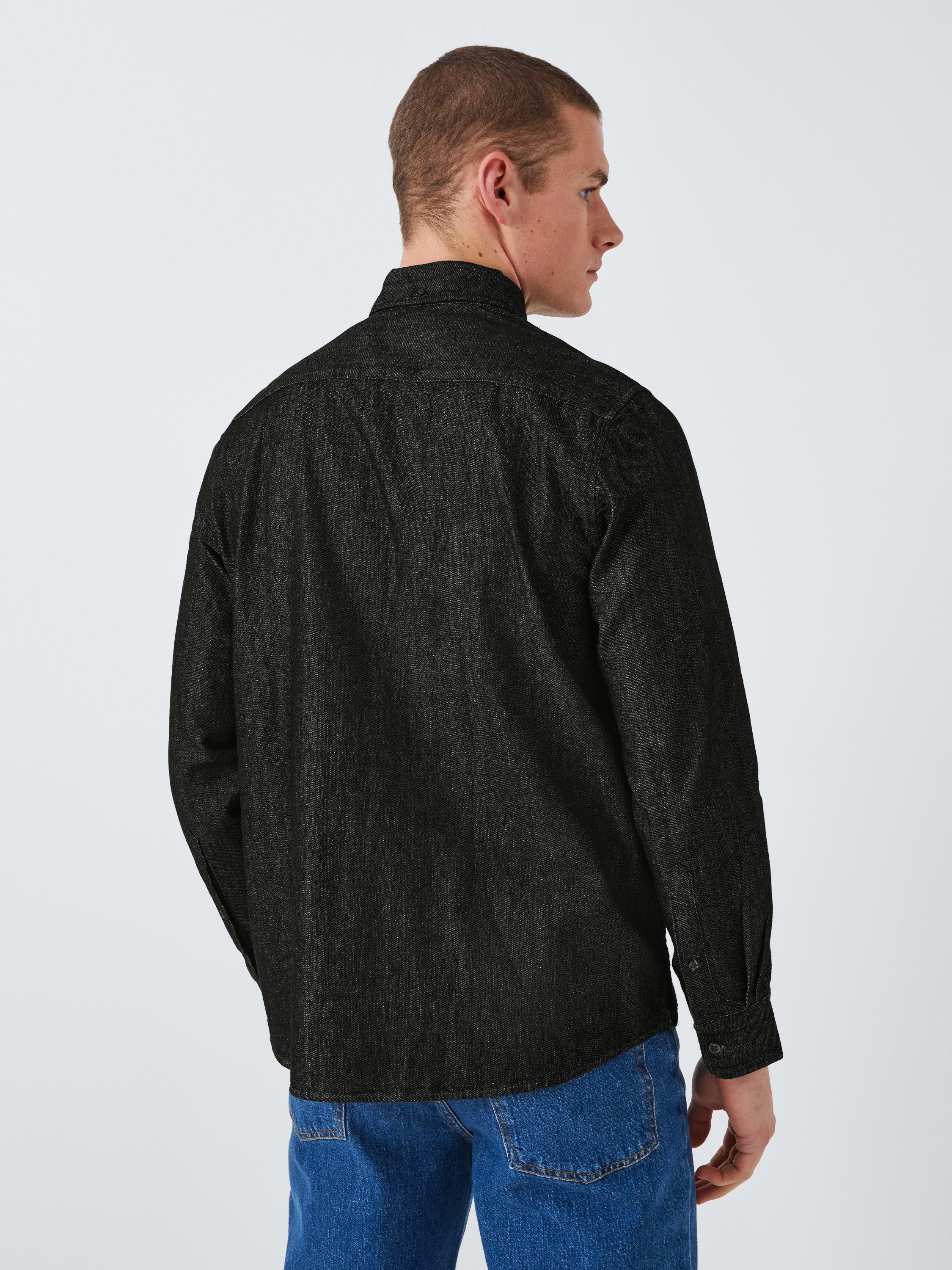 Product image 2 of 6, which shows John Lewis Regular Fit Long Sleeve Shirt, Denim Blue, S