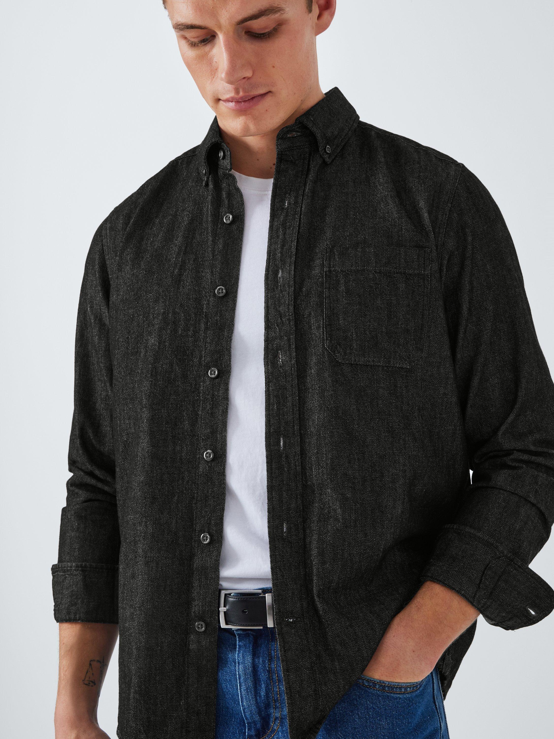Product image 6 of 6, which shows John Lewis Regular Fit Long Sleeve Shirt, Denim Blue, S