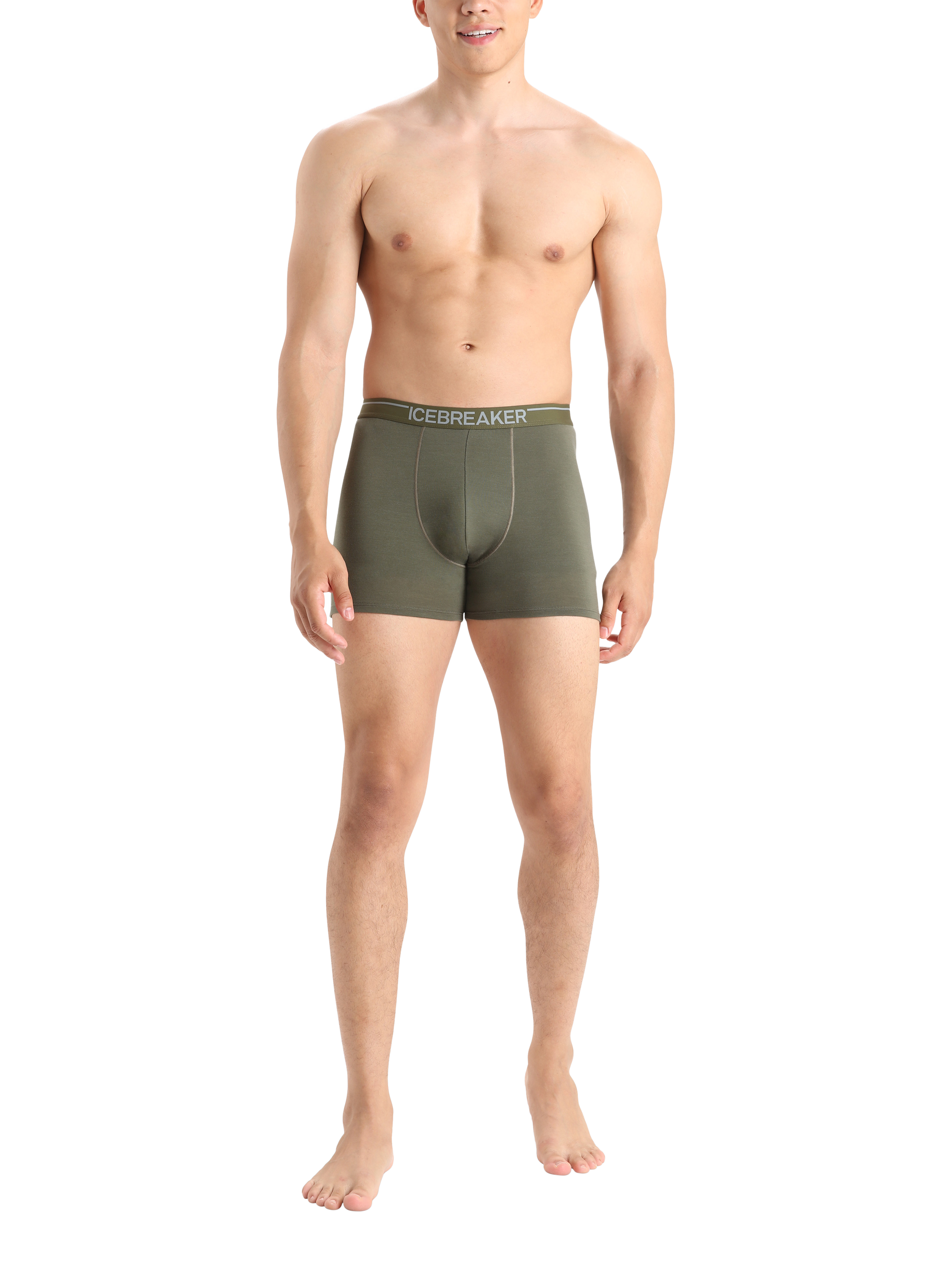 Product image 5 of 5, which shows Icebreaker Anatomic Merino Wool Blend Boxers, Loden, S