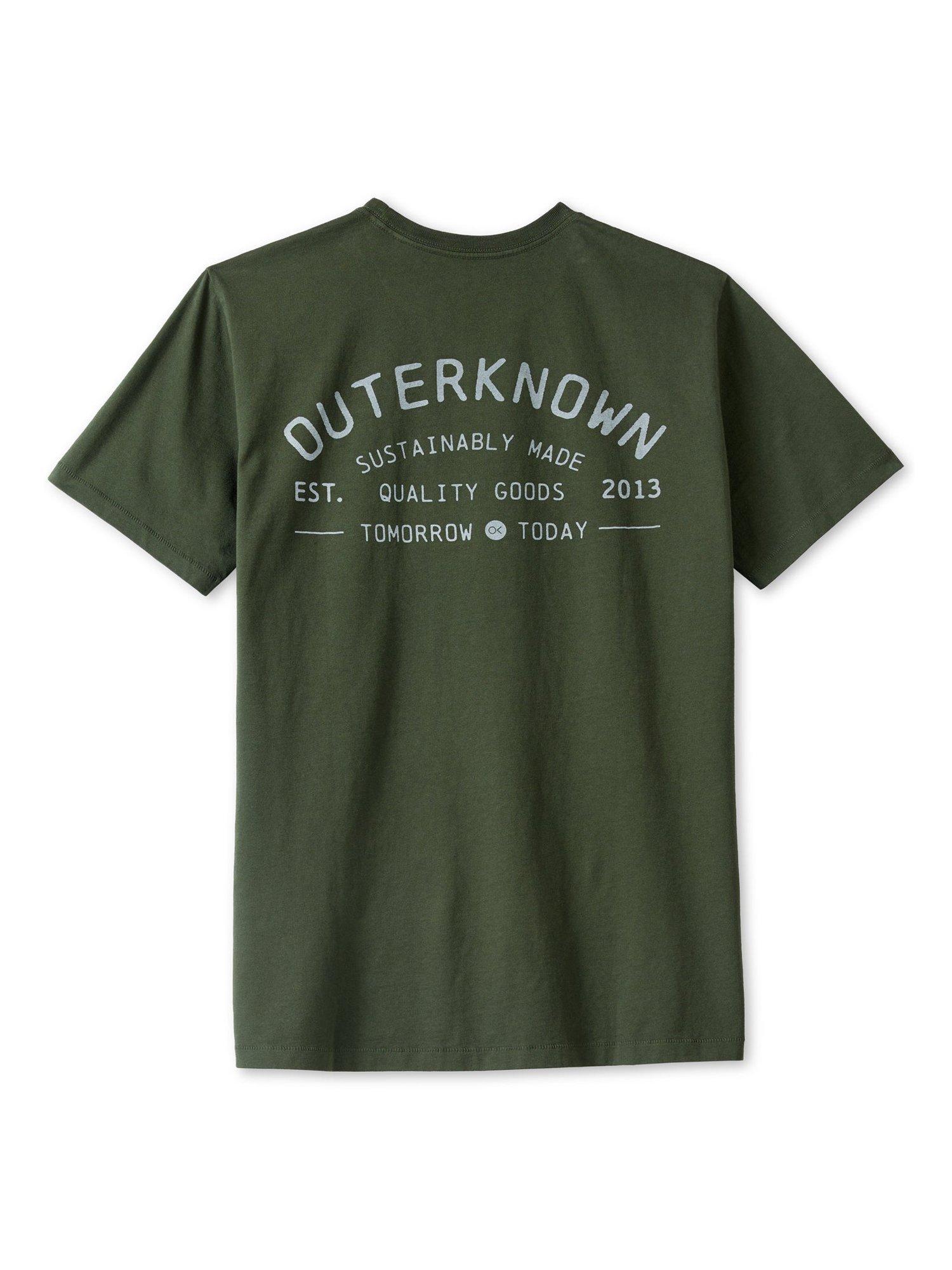 Product image 2 of 3, which shows Outerknown Industrial Organic Cotton Regular Fit Logo T-Shirt, Black Olive, L