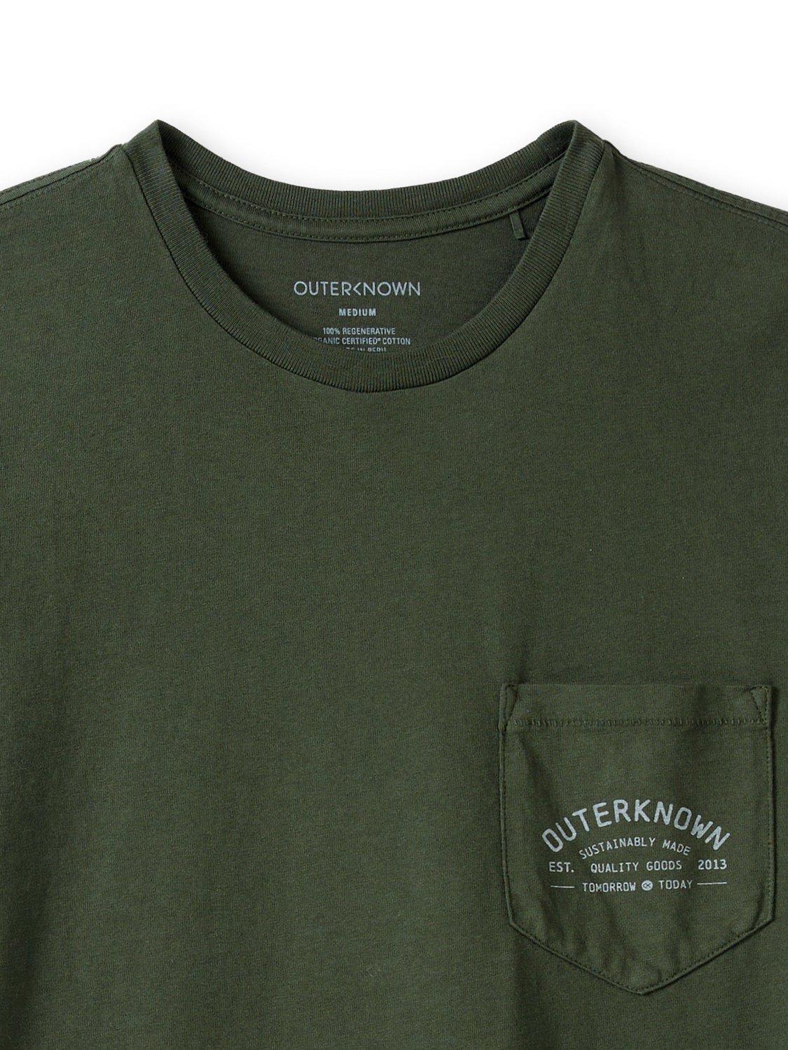 Product image 3 of 3, which shows Outerknown Industrial Organic Cotton Regular Fit Logo T-Shirt, Black Olive, L