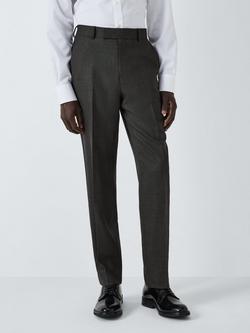 John Lewis Super 100's Birdseye Wool Regular Suit Trousers, Charcoal