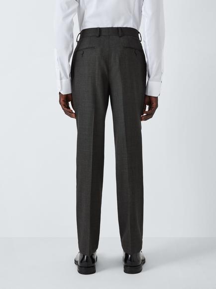 John Lewis Super 100's Birdseye Wool Regular Suit Trousers - view 2, Charcoal