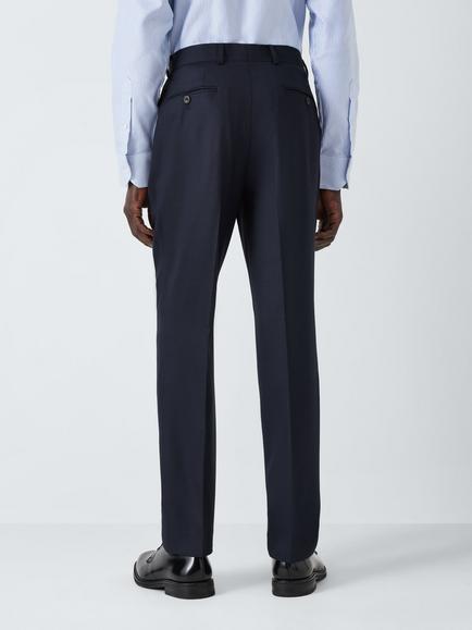 John Lewis Super 100's Birdseye Wool Regular Suit Trousers - view 2, Navy