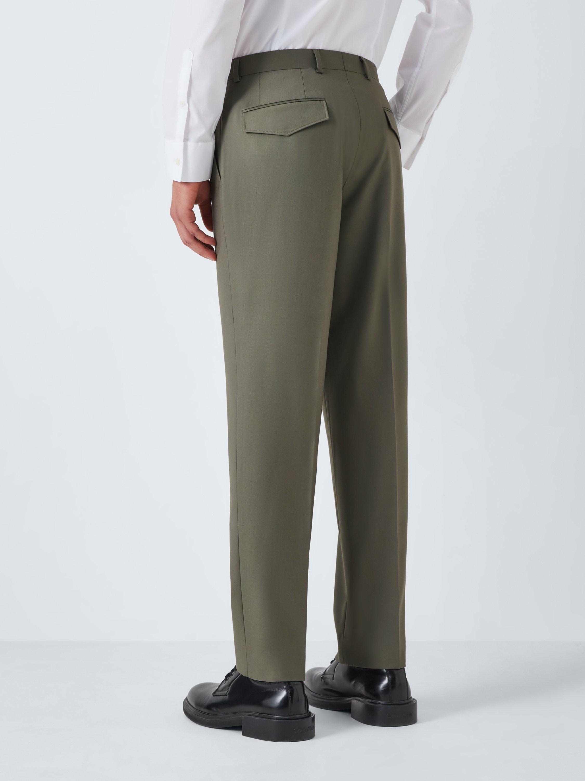 Product image 2 of 7, which shows Kin Regular Fit Wool Blend Suit Trousers, Green Mid, 30R