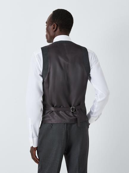 John Lewis Super 100's Birdseye Wool Suit Waistcoat - view 2, Charcoal