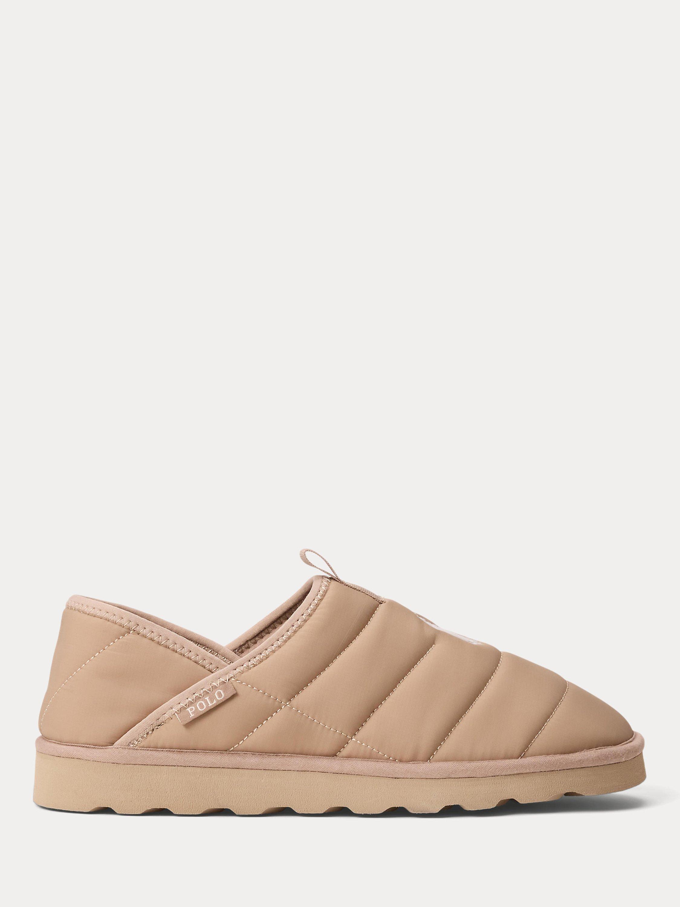 Ralph Lauren Everett Quilted Slippers Khaki Cream