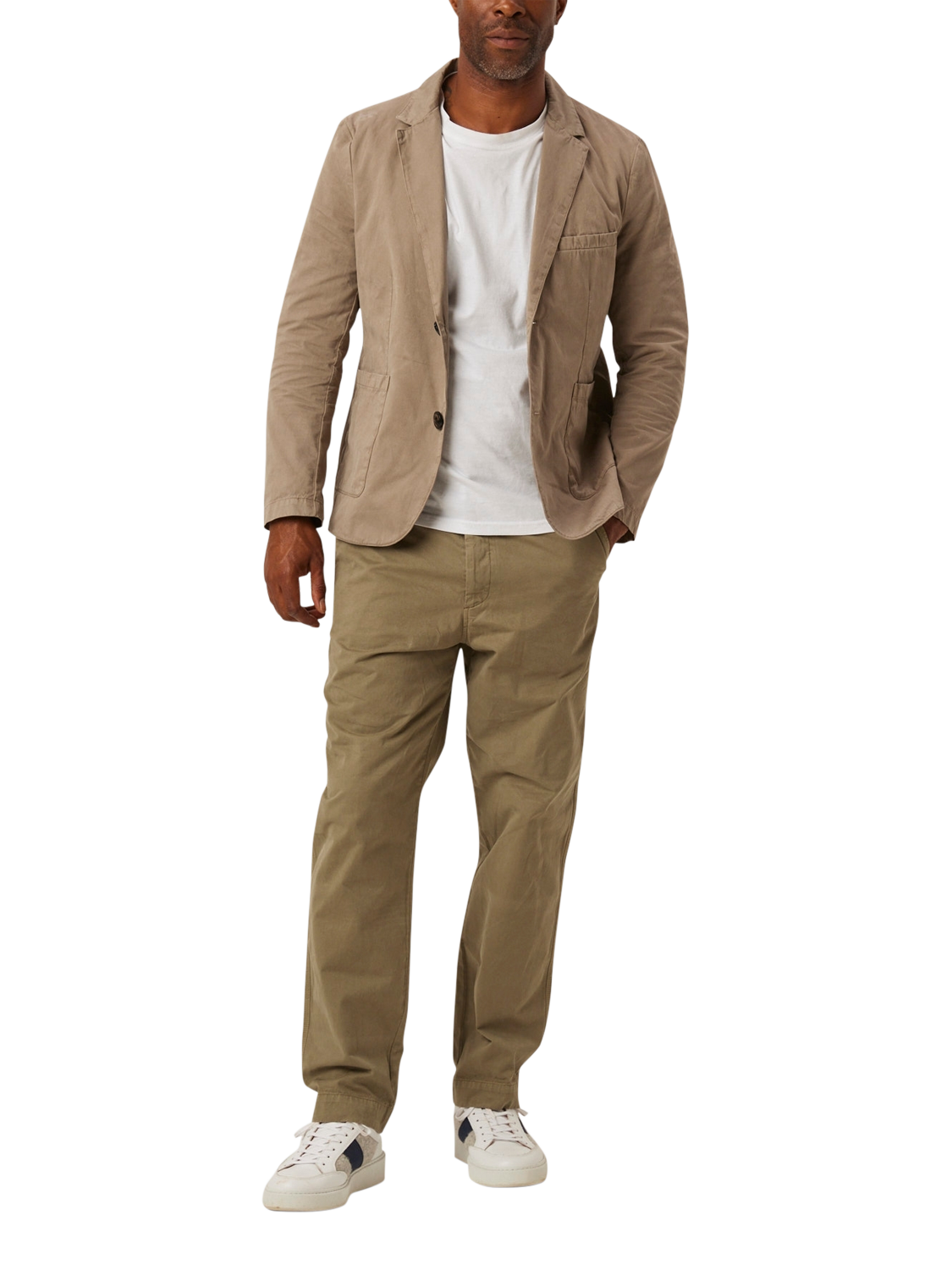 Product image 1 of 5, which shows Peregrine Belmont Deconstructed Cotton Blazer, Putty, S