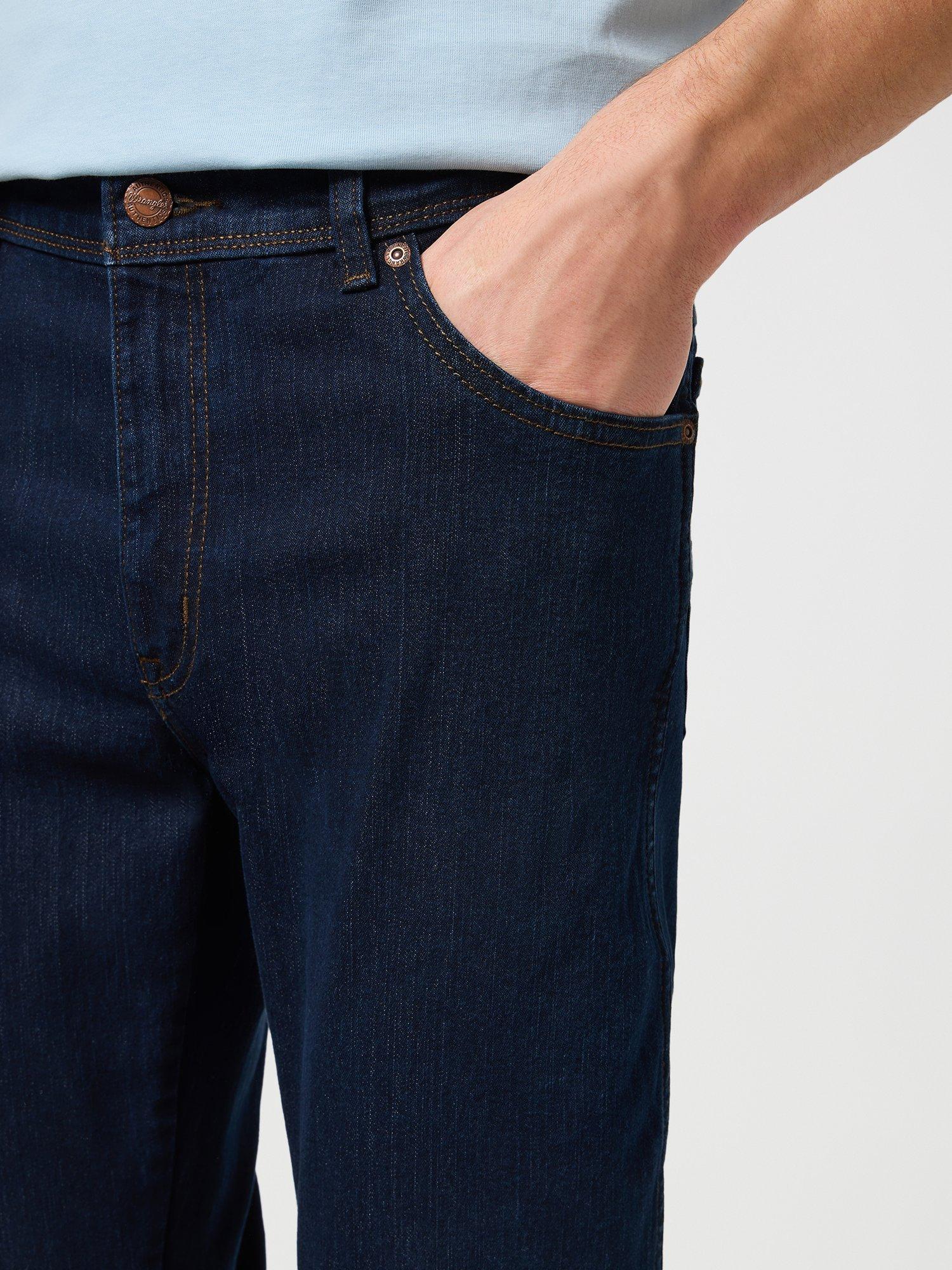 Product image 4 of 6, which shows Wrangler Texas Straight Leg Jeans, Blue Black, 30R