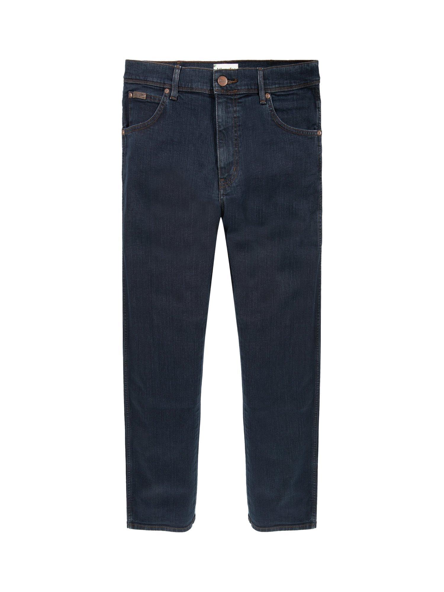 Product image 6 of 6, which shows Wrangler Texas Straight Leg Jeans, Blue Black, 30R