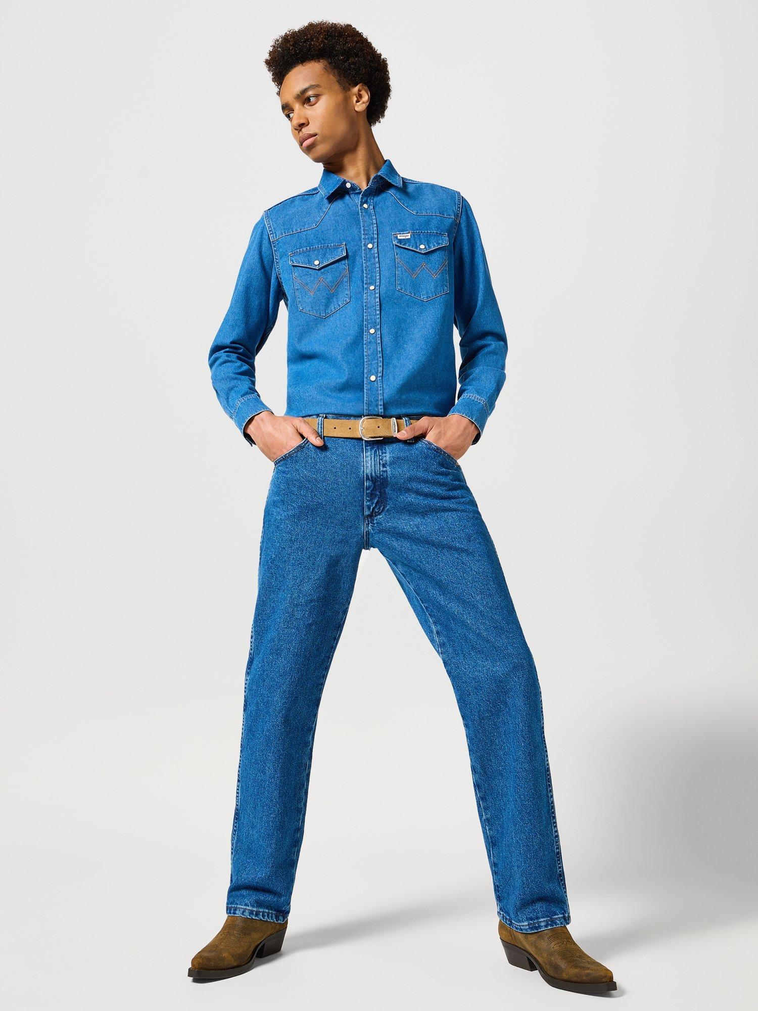 Product image 4 of 6, which shows Wrangler 13MWZ Cowboy Cut Jeans, Stone Wash, 30R