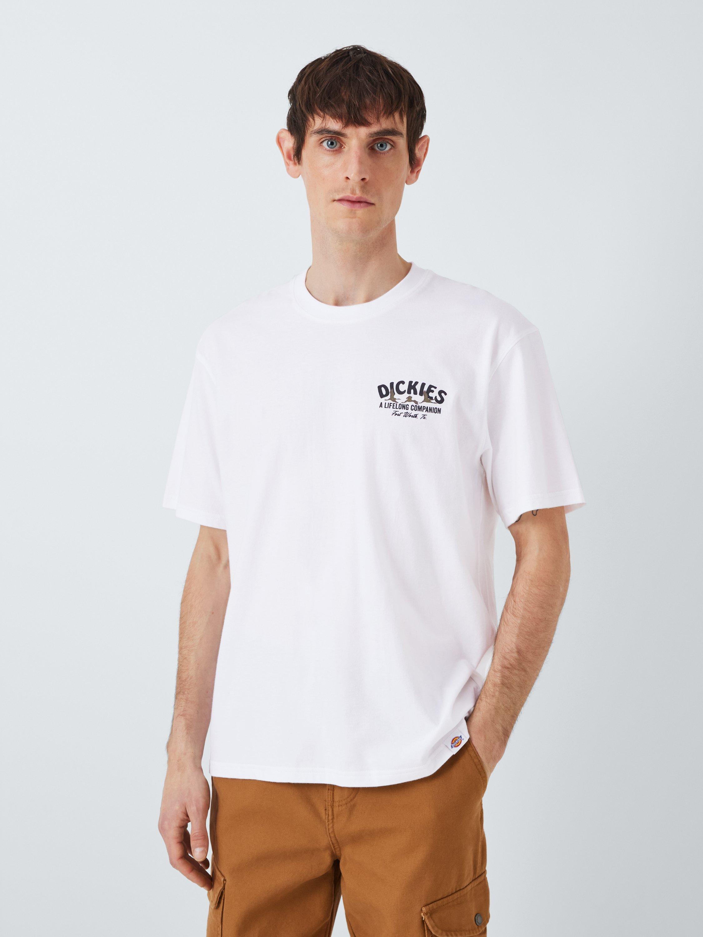 Product image 1 of 6, which shows Dickies Companion Cotton Regular Fit Short Sleeve Logo T-Shirt, White, S