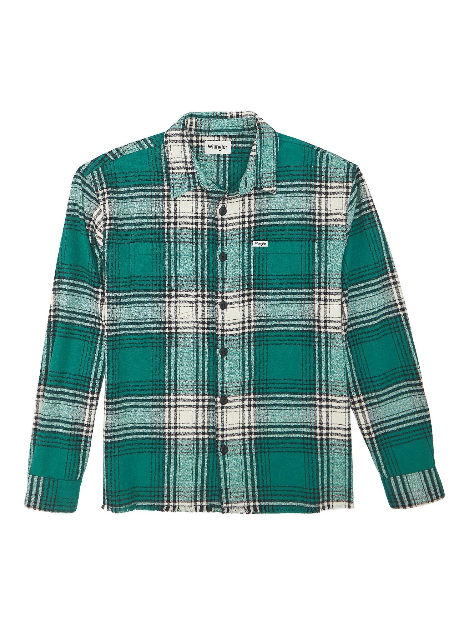 Product image 6 of 6, which shows Wrangler Cotton Blend Regular Fit Plaid Check Shirt, Ultramarine/Multi, L