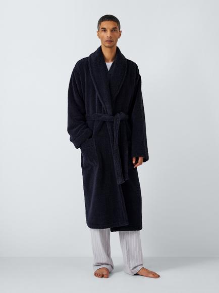 John Lewis Premium Snag-Resistant Towelling Robe, Navy