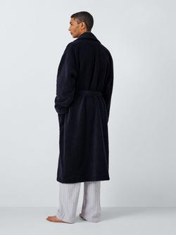 John Lewis Premium Snag-Resistant Towelling Robe - view 2, Navy