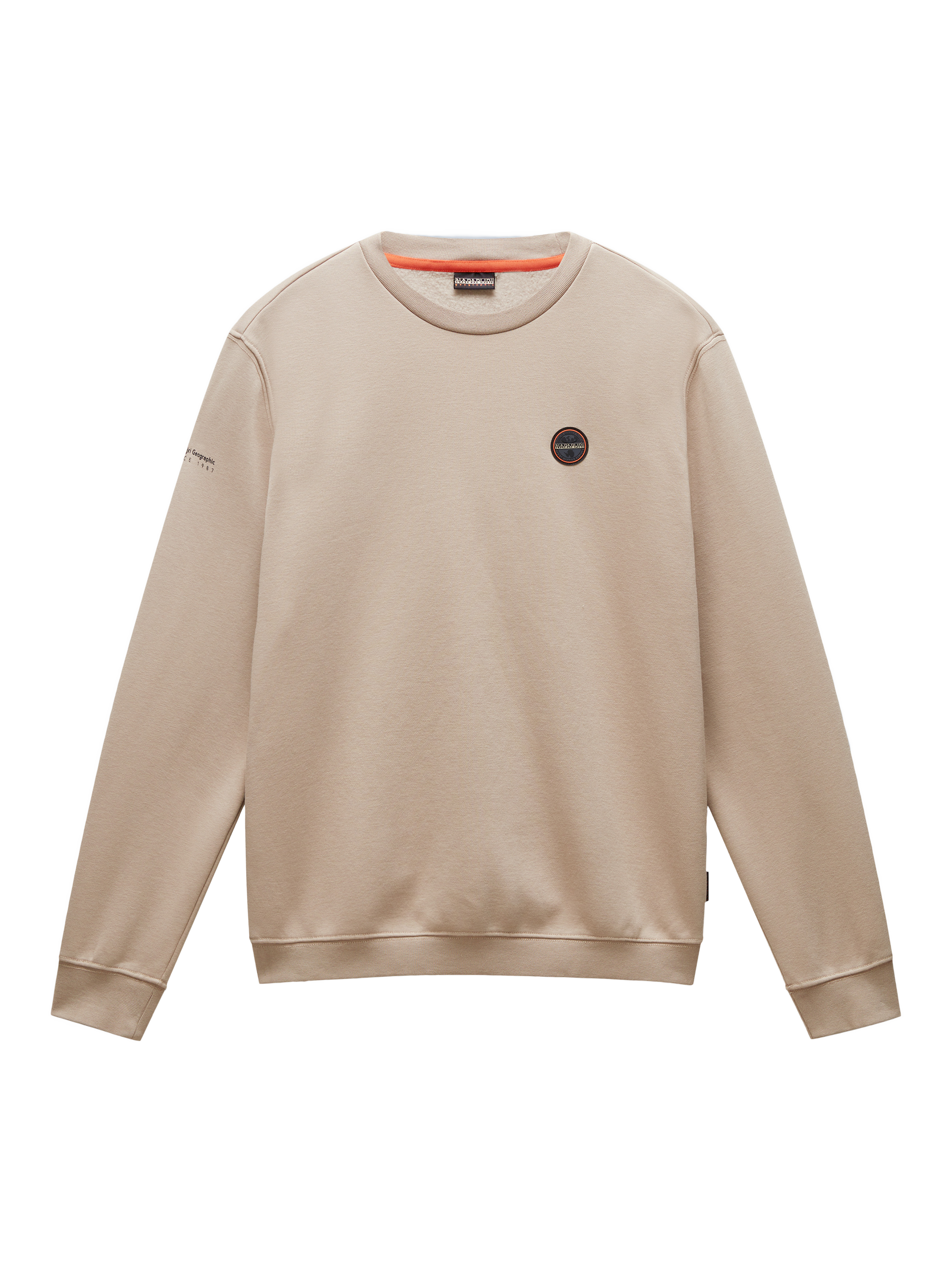 Napapijri B-Badge Crew Neck Sweatshirt, Beige Rocky