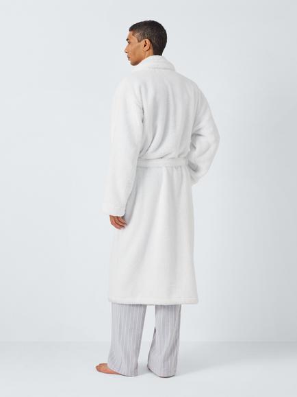 John Lewis Premium Snag-Resistant Organic Cotton Blend Towelling Robe - view 2, White
