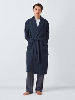 John Lewis Cotton Waffle Robe, Navy, Navy