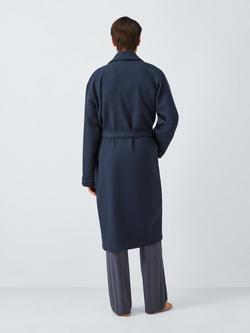 John Lewis Cotton Waffle Robe, Navy - view 2, Navy