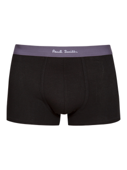 Paul Smith Plain & Stripe Contrast Waistband Trunks, Pack of 5, Black - view 2, Black