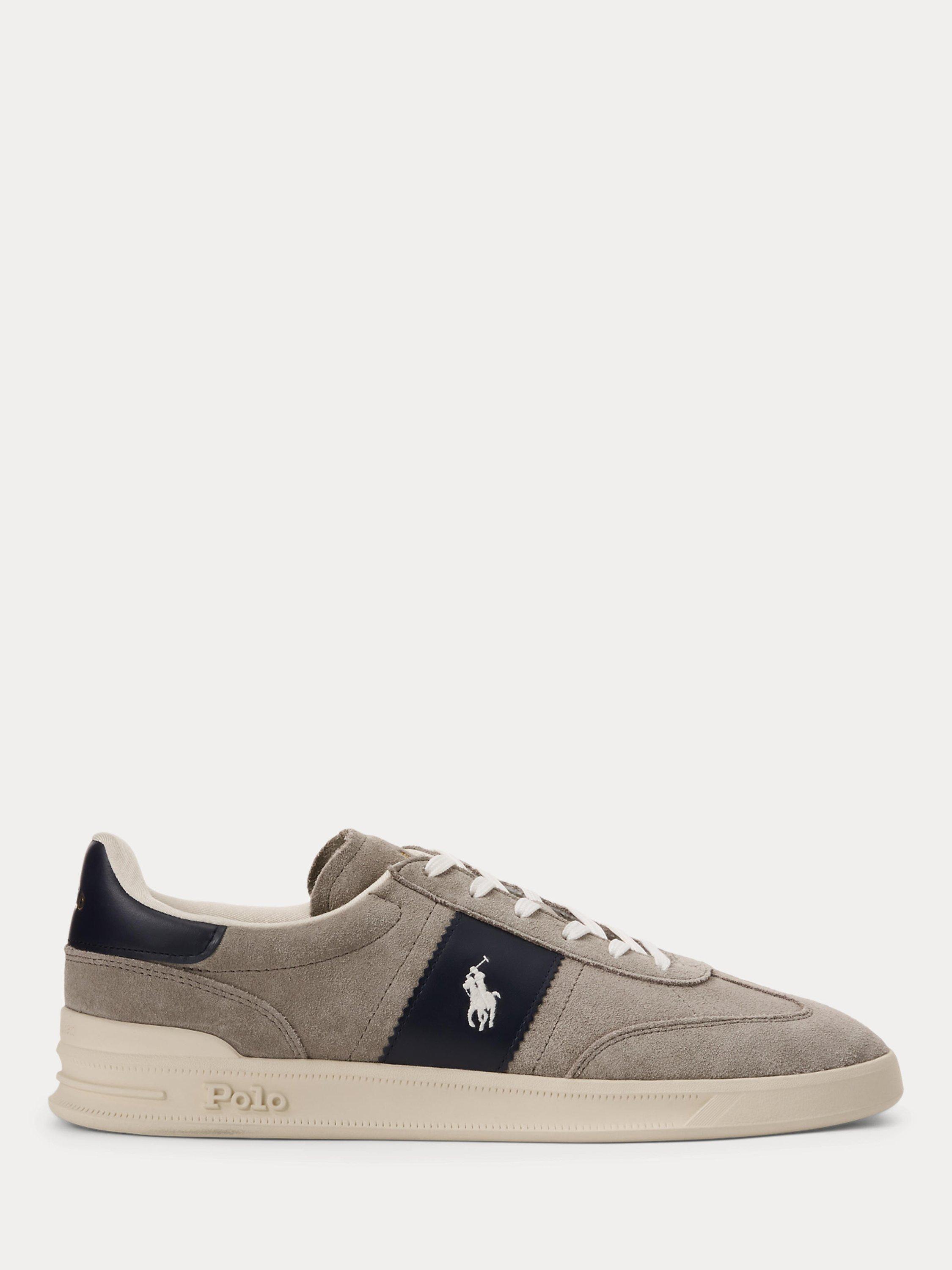 Polo Ralph Lauren Heritage Aera Earth Suede Trainers Grey