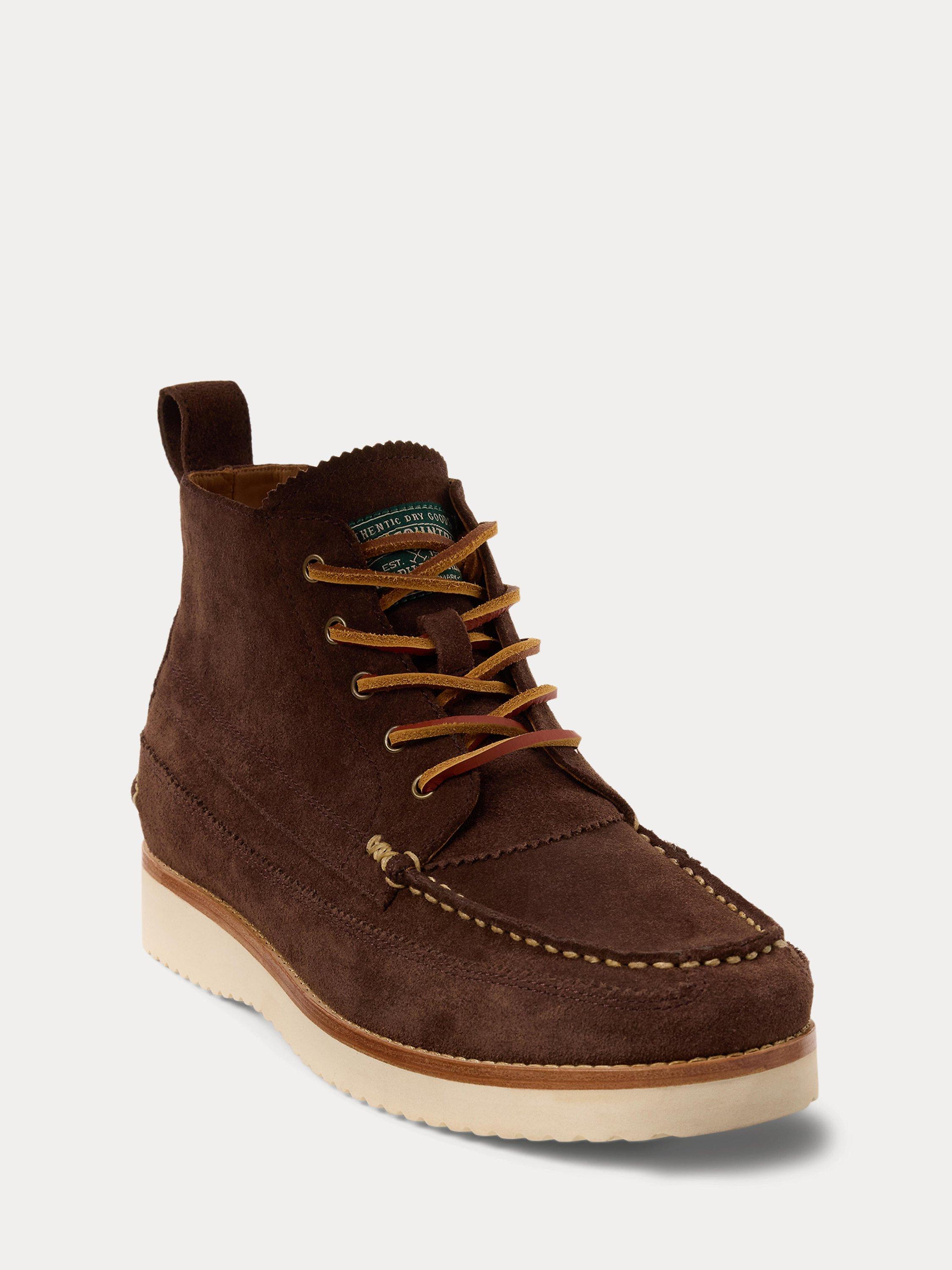 Ralph Lauren Ranger Suede Work Boots Dark Brown