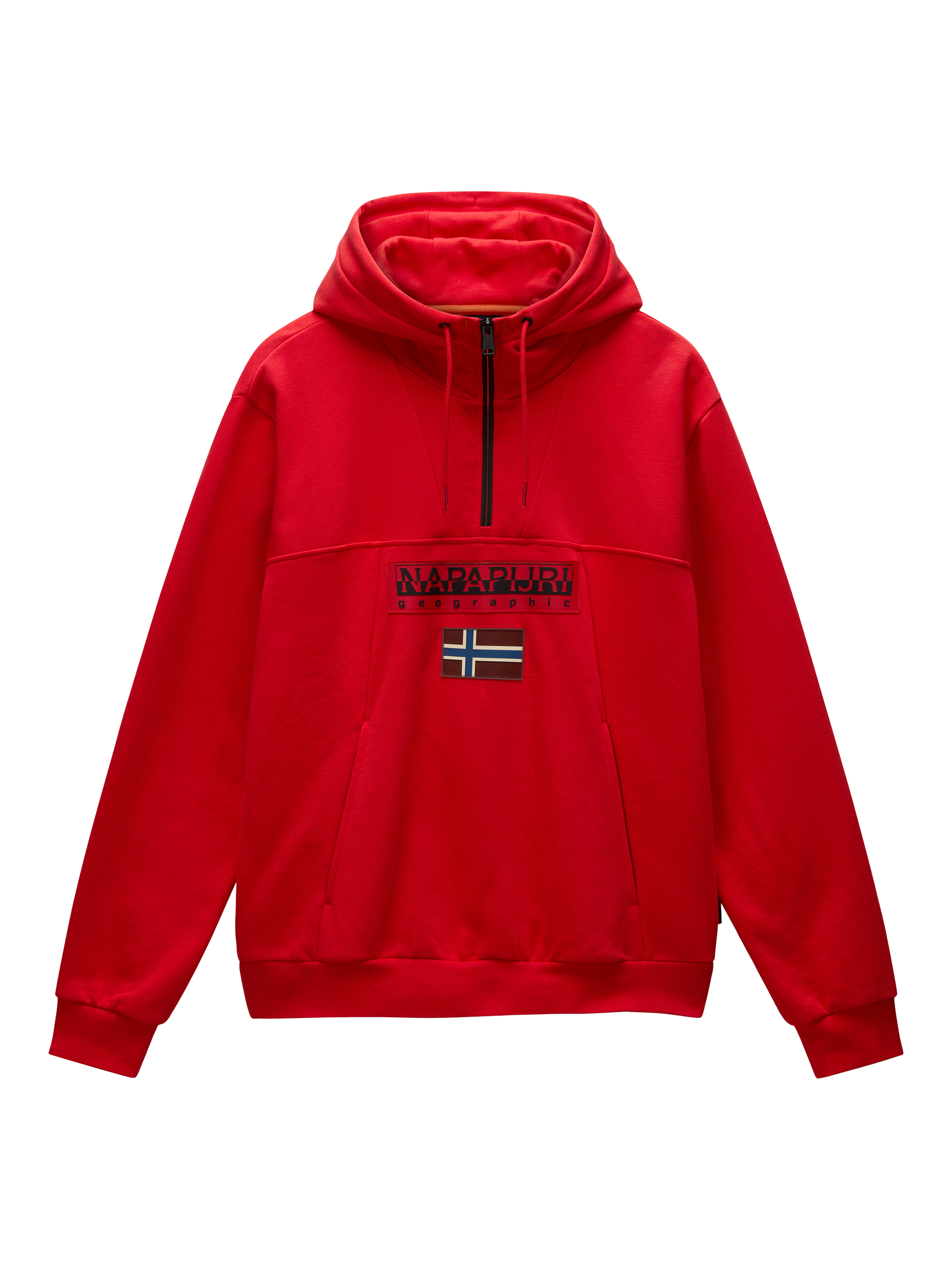 Napapijri Cotton Blend Hoodie, Red Goji