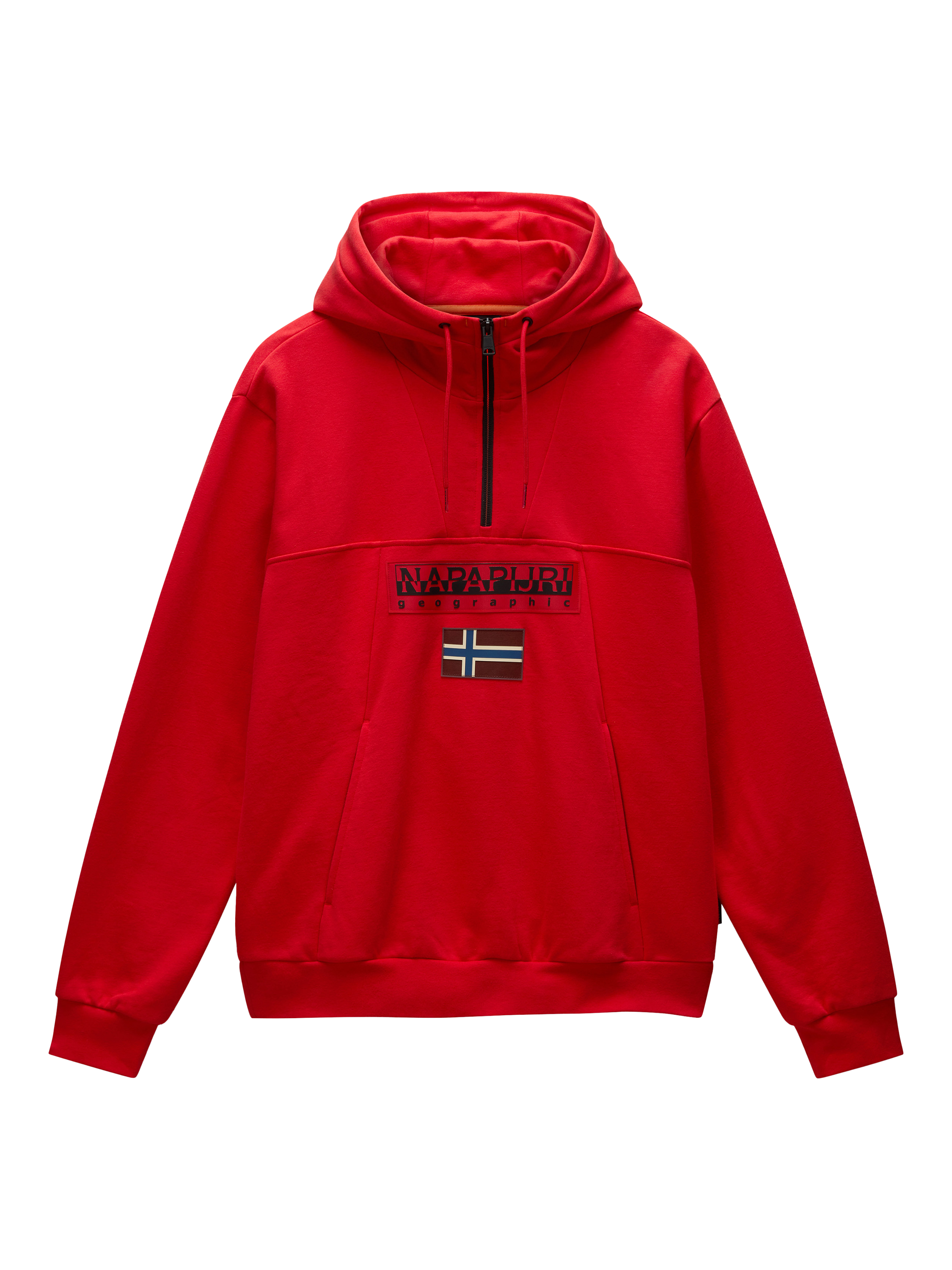 Napapijri Cotton Blend Hoodie Red Goji
