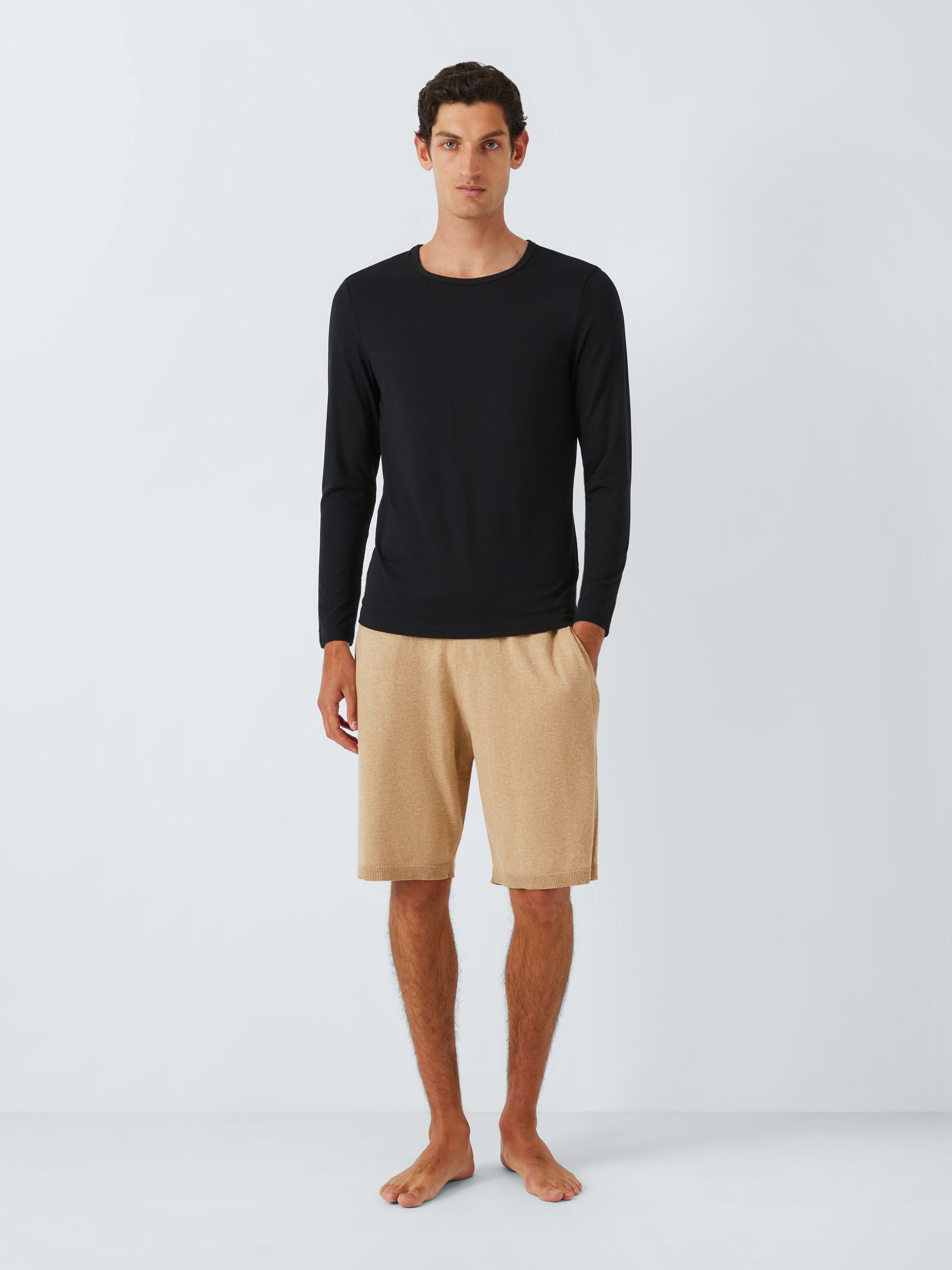 Product image 3 of 6, which shows John Lewis Thermal Long Sleeve Lounge Top, Black, M