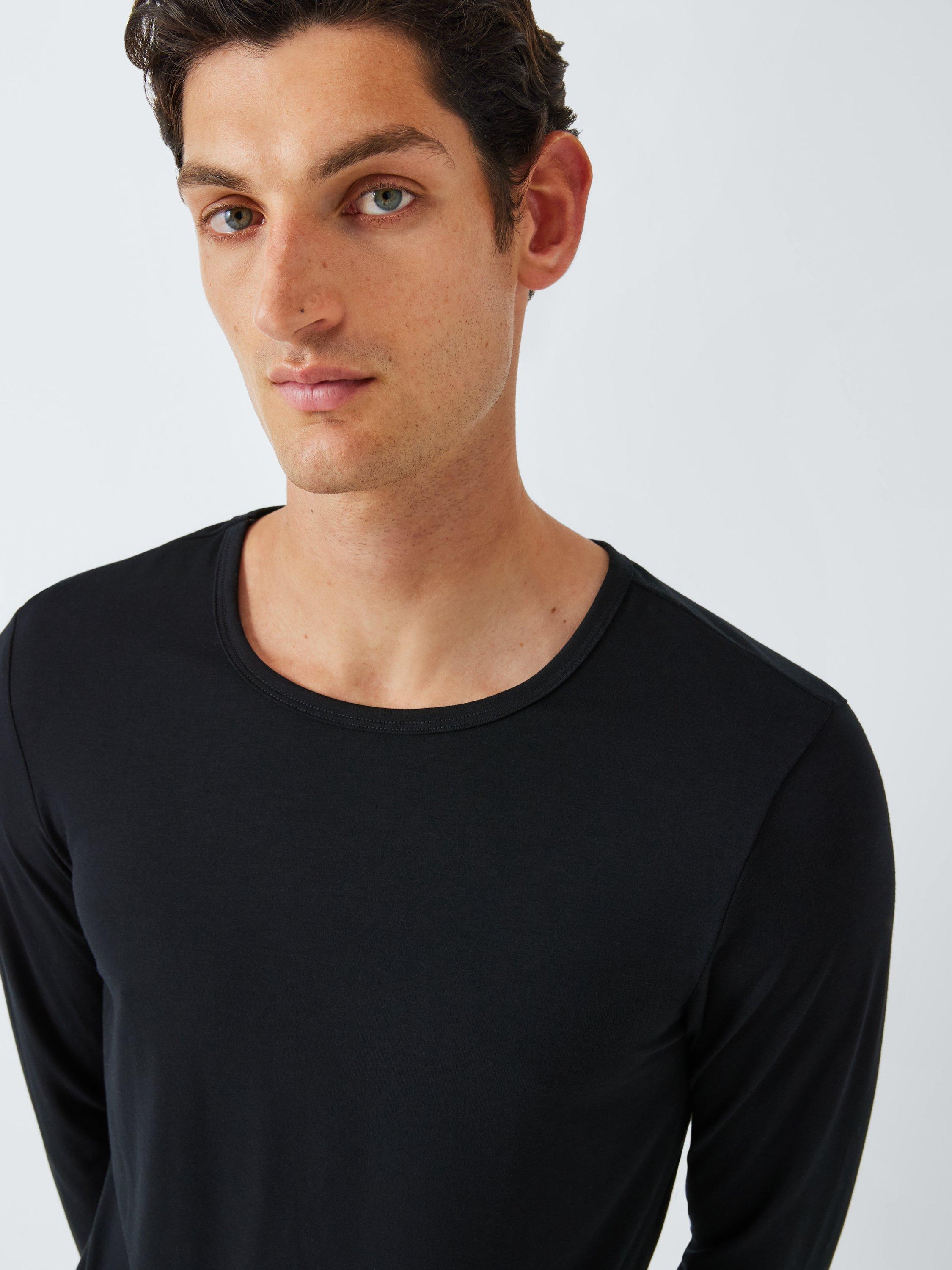 Product image 5 of 6, which shows John Lewis Thermal Long Sleeve Lounge Top, Black, M