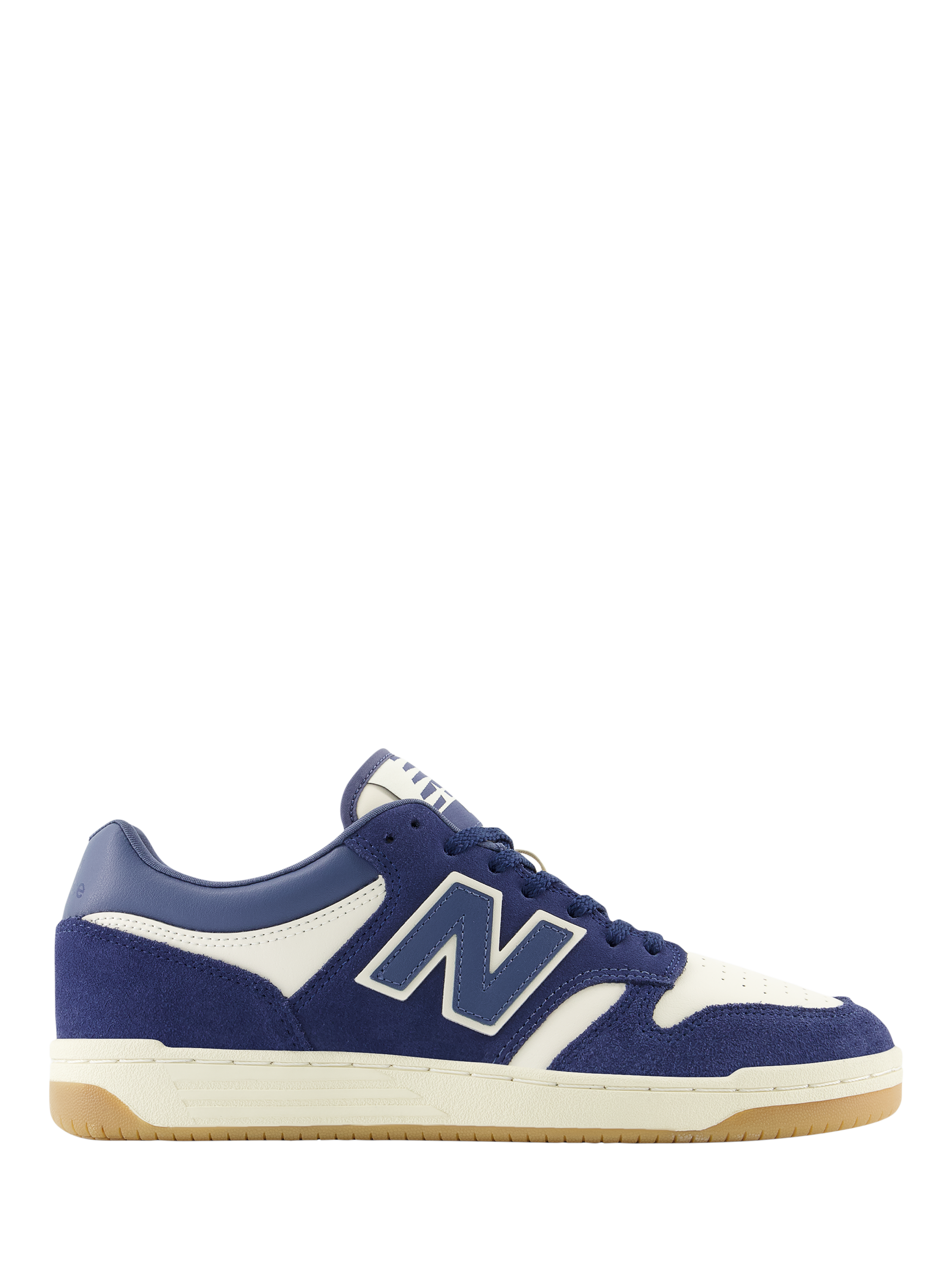 New Balance 480 Leather Blend Trainers, Navy/Cream