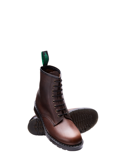 Solovair 8 Eye Leather Derby Boots, Gaucho - view 2, Gaucho