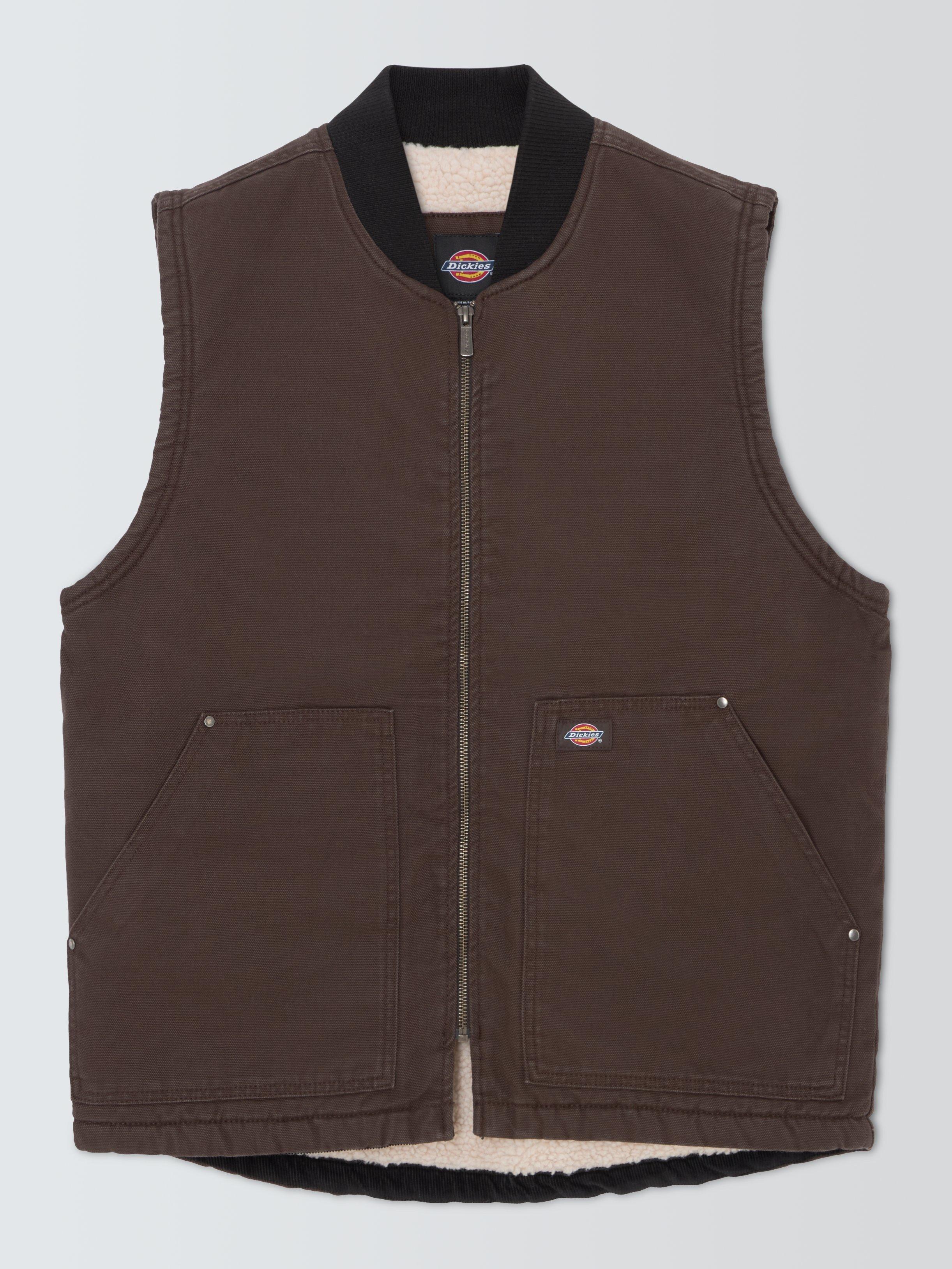 Product image 1 of 1, which shows Dickies Duck Canvas Vest Gilet, Dark Brown, S