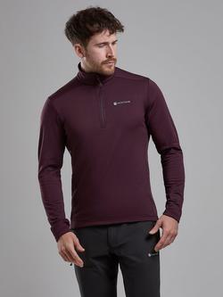 Montane Protium Lightweight Breathable Half Zip Pull On, Dark Garnet