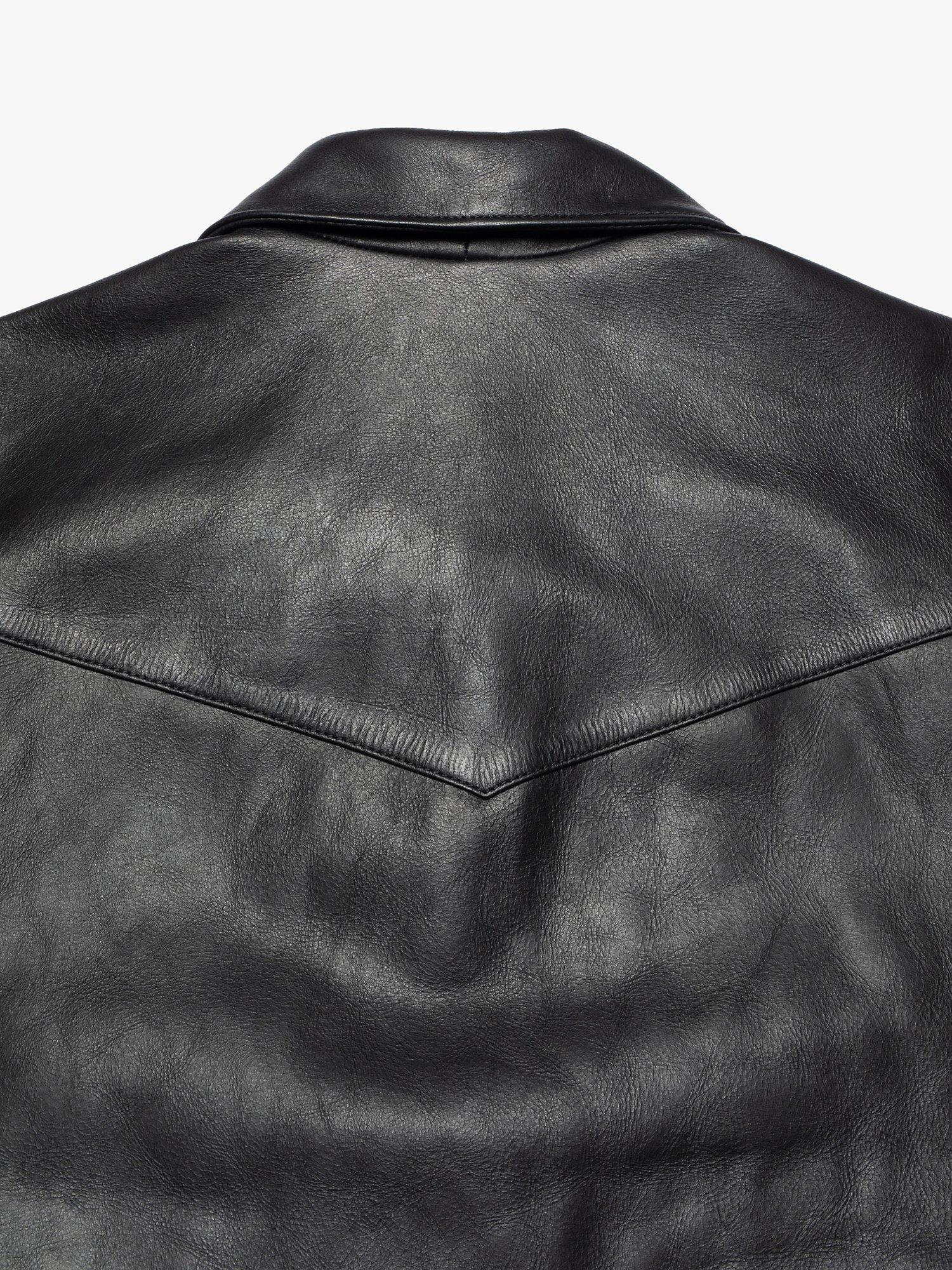 Product image 2 of 6, which shows Nudie Jeans Eddy Rider Leather Jacket, Black, M