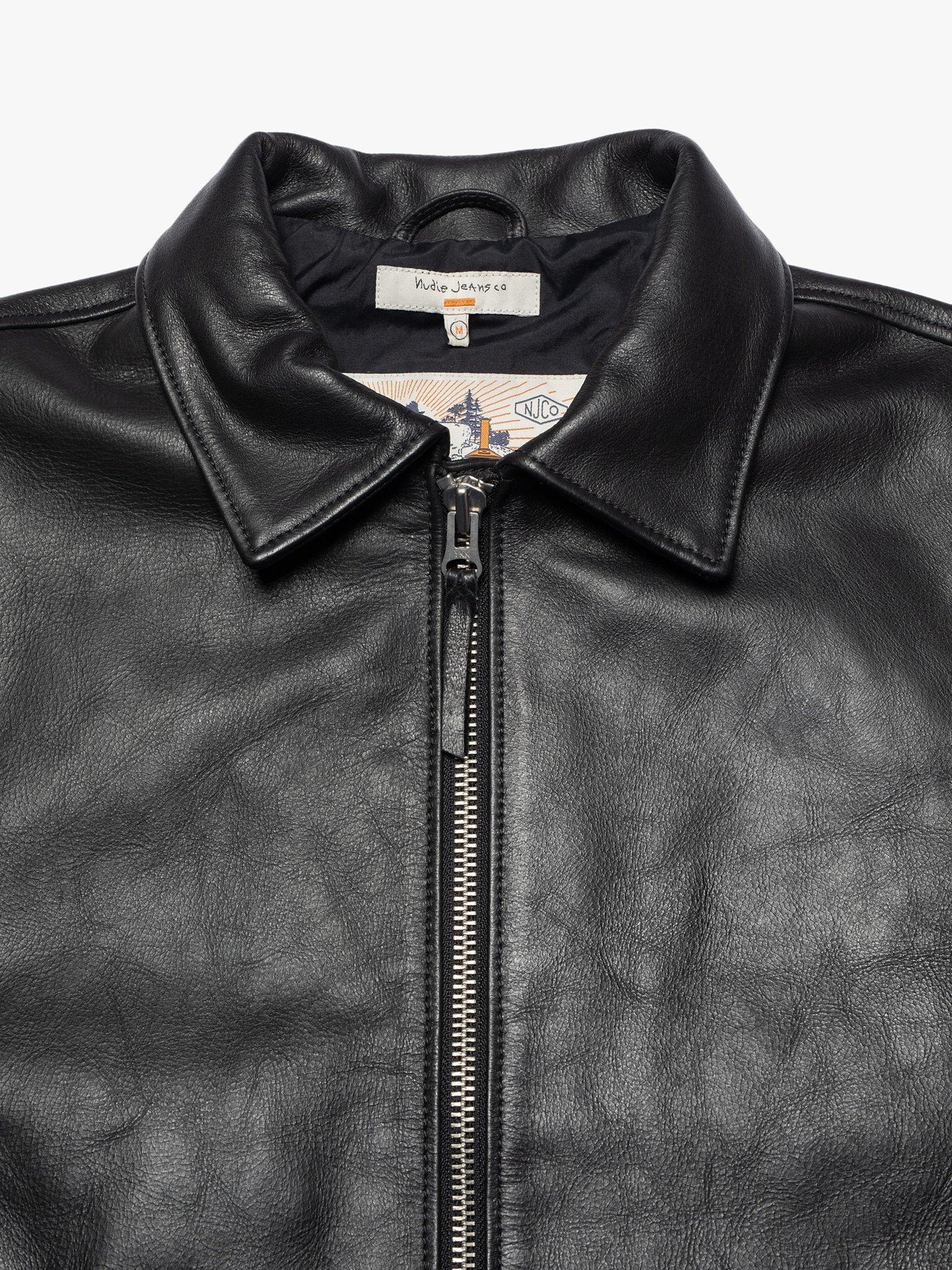 Product image 3 of 6, which shows Nudie Jeans Eddy Rider Leather Jacket, Black, M
