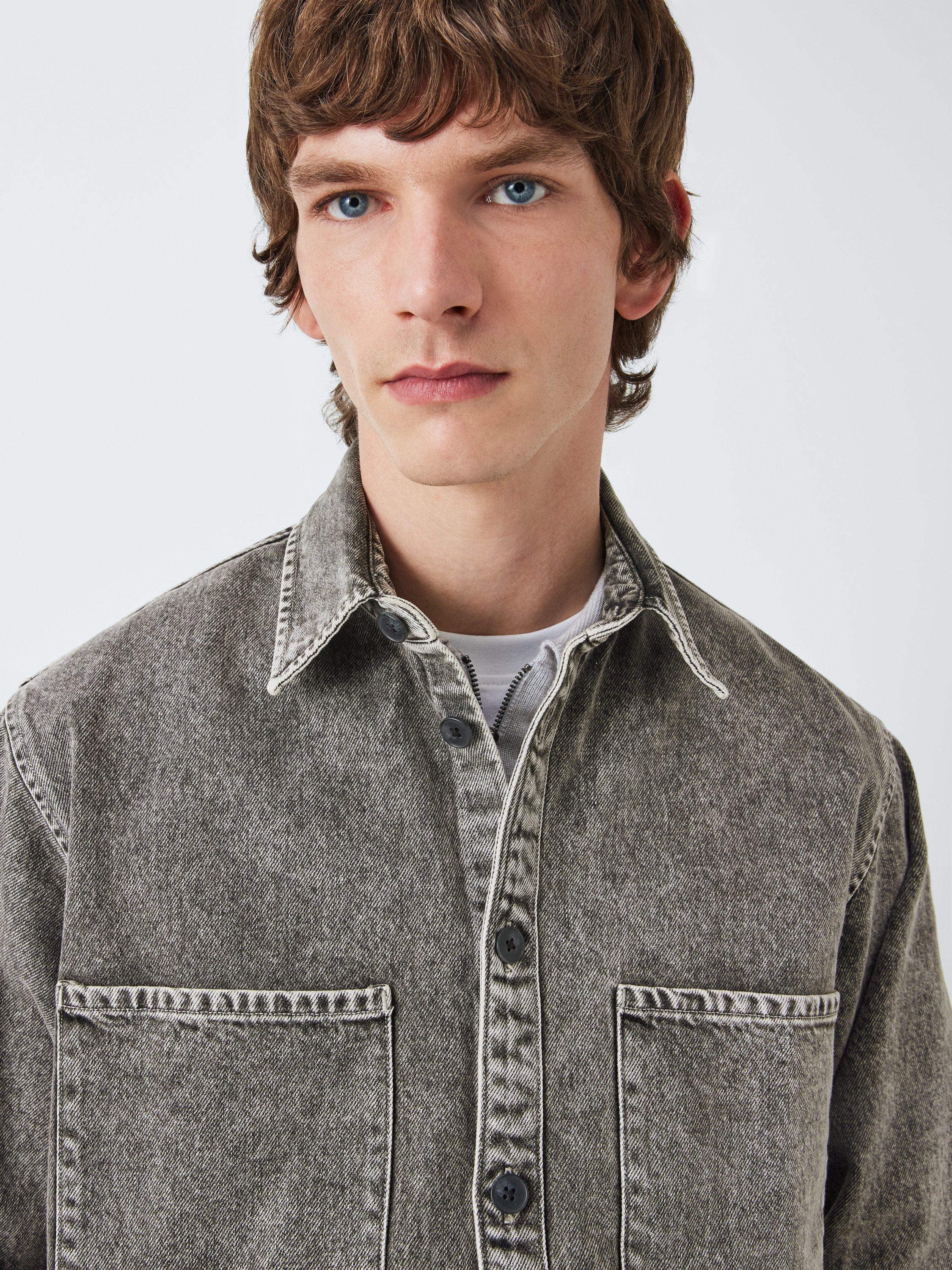Product image 5 of 6, which shows Kin Washed Denim Shirt, Grey, S