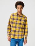 Wrangler Cotton Regular Fit Check Shirt, Yellow/Multi