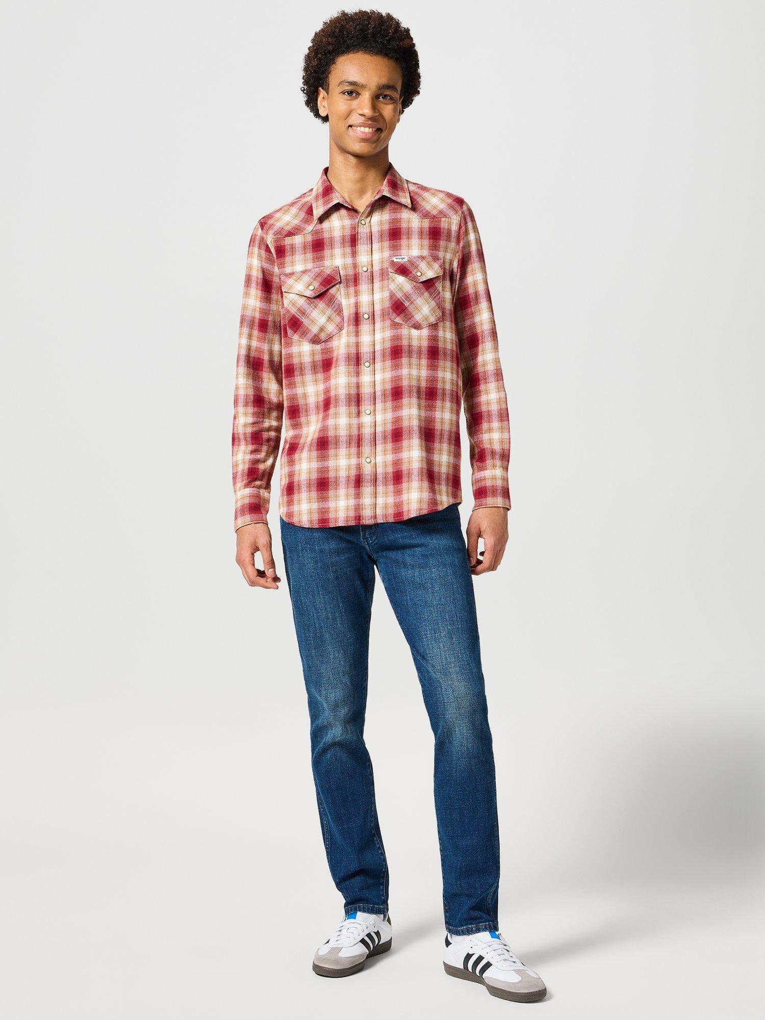 Product image 1 of 5, which shows Wrangler Larston Slim Fit Jeans, Azure Fade, 30S
