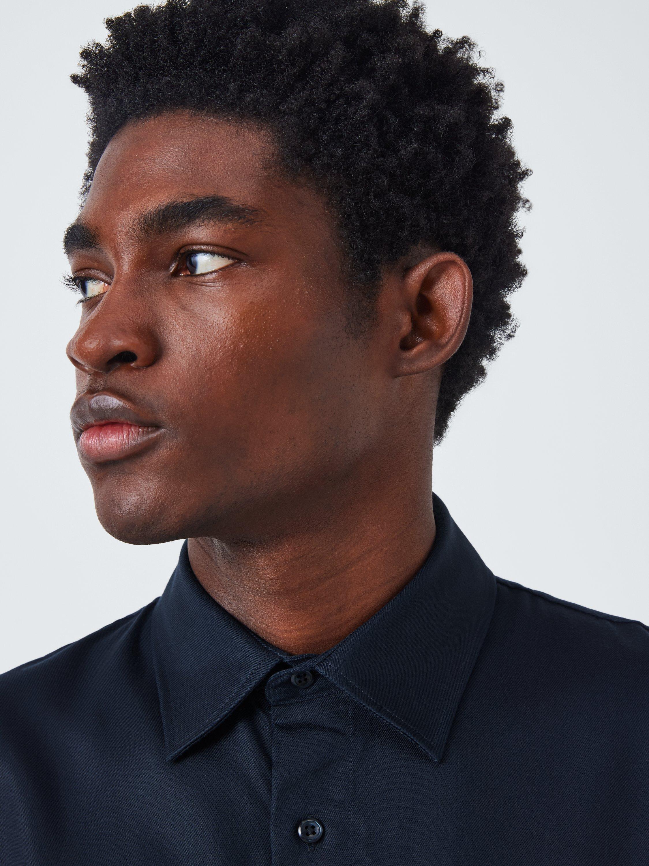 Product image 5 of 6, which shows John Lewis Regular Fit Tencel Shirt, Navy, M