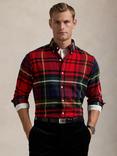 Ralph Lauren Brushed Cotton Check Flannel Shirt, 4986 Red/Yellowmulti