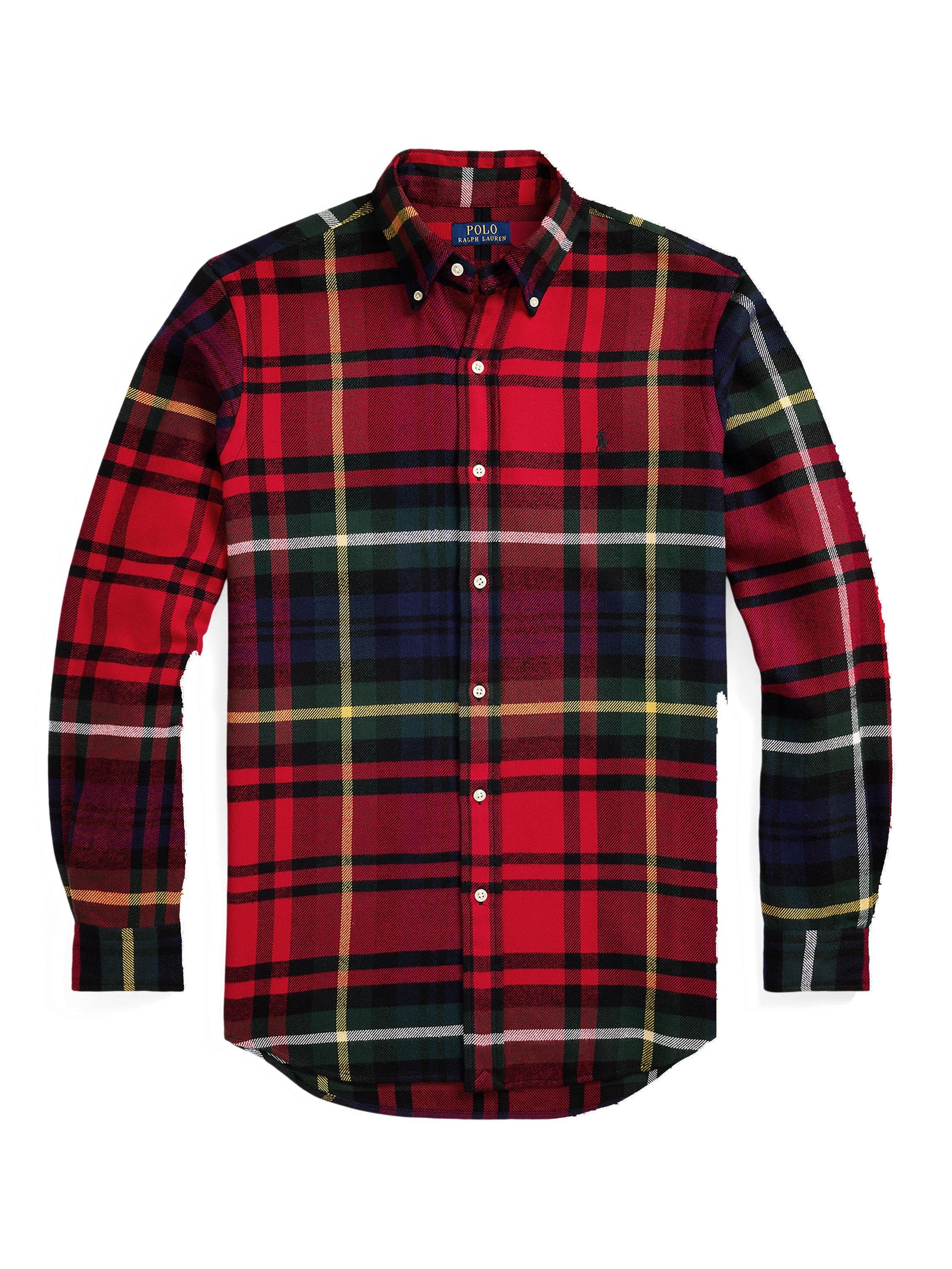 Ralph Lauren Brushed Cotton Check Flannel Shirt 4986 Red Yellowmulti