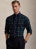 Ralph Lauren Cotton Plaid Shirt, 1282 Evergreen/Red