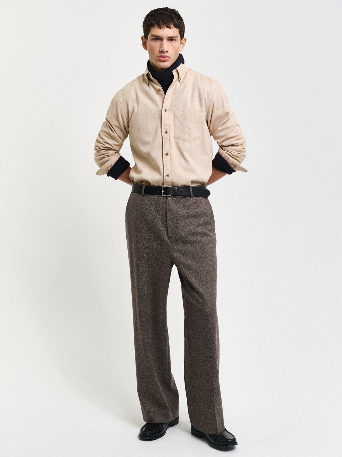 Product image 3 of 6, which shows GANT Cotton Regular Fit Flannel Shirt, Caramel Beige, XXL