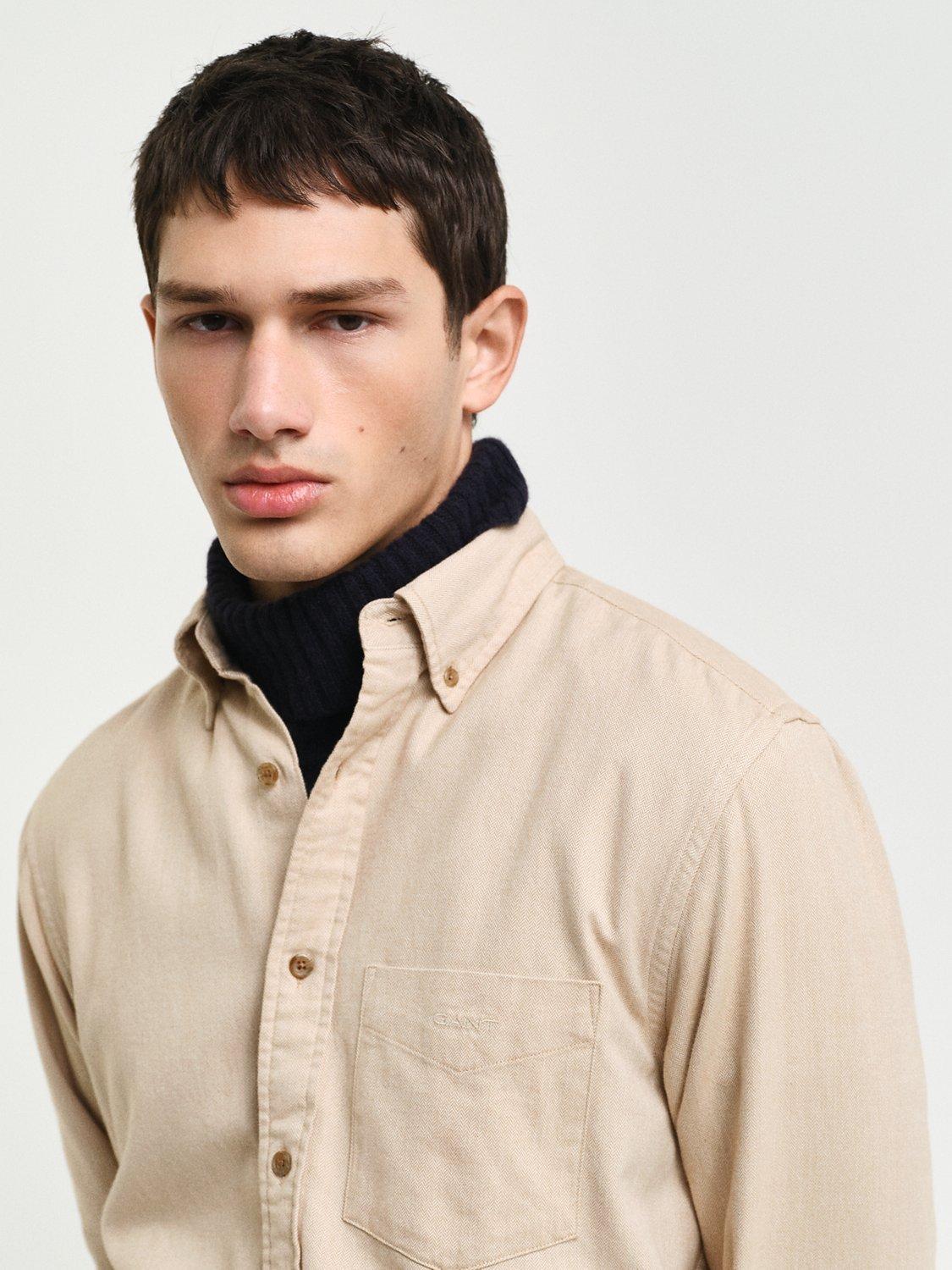 Product image 4 of 6, which shows GANT Cotton Regular Fit Flannel Shirt, Caramel Beige, XXL