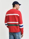 GANT Panel Crew Neck Long Sleeve Top, Bright Red