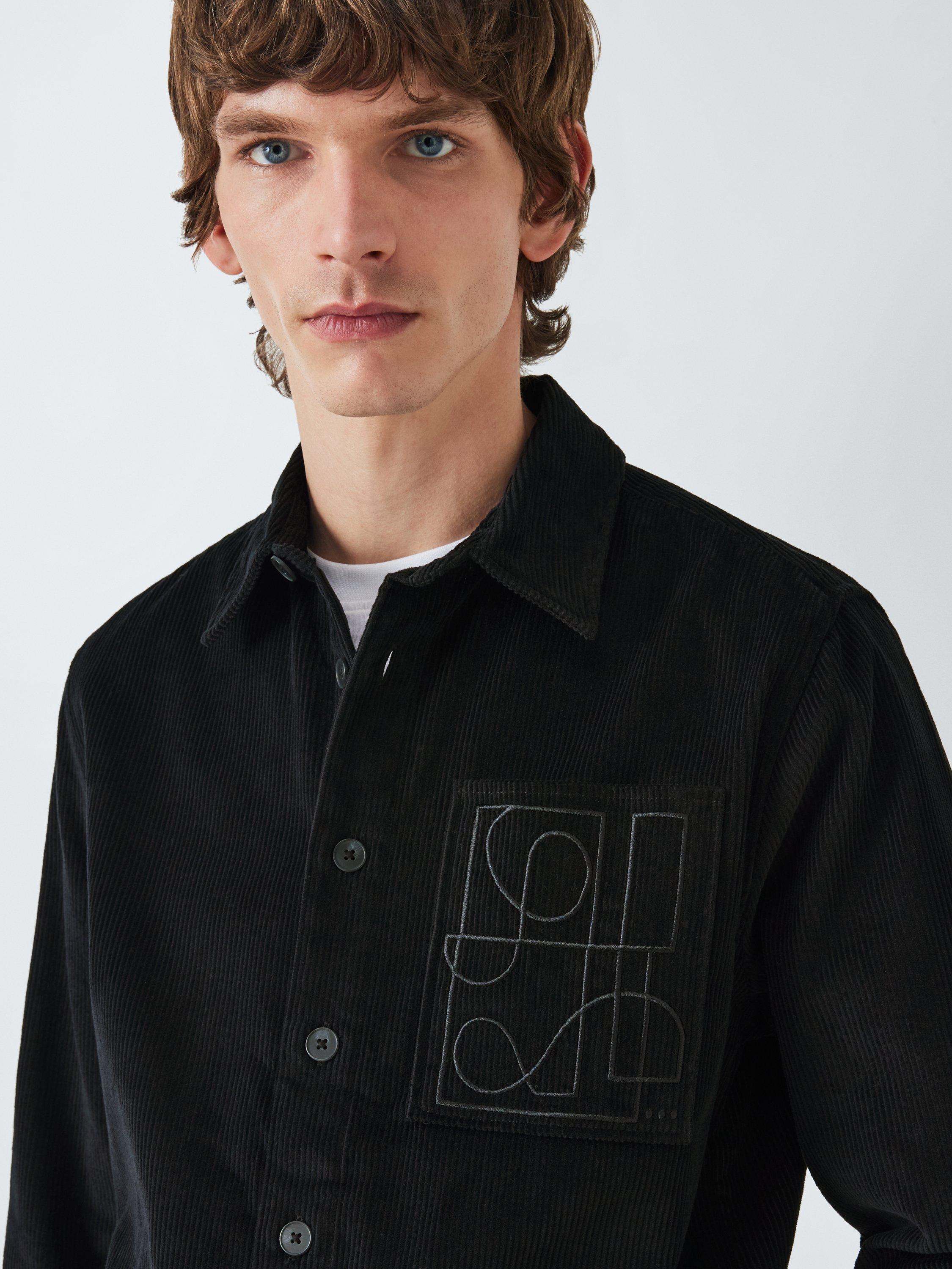 Product image 5 of 6, which shows Kin Embroidered Corduroy Shirt, Black Beauty, S