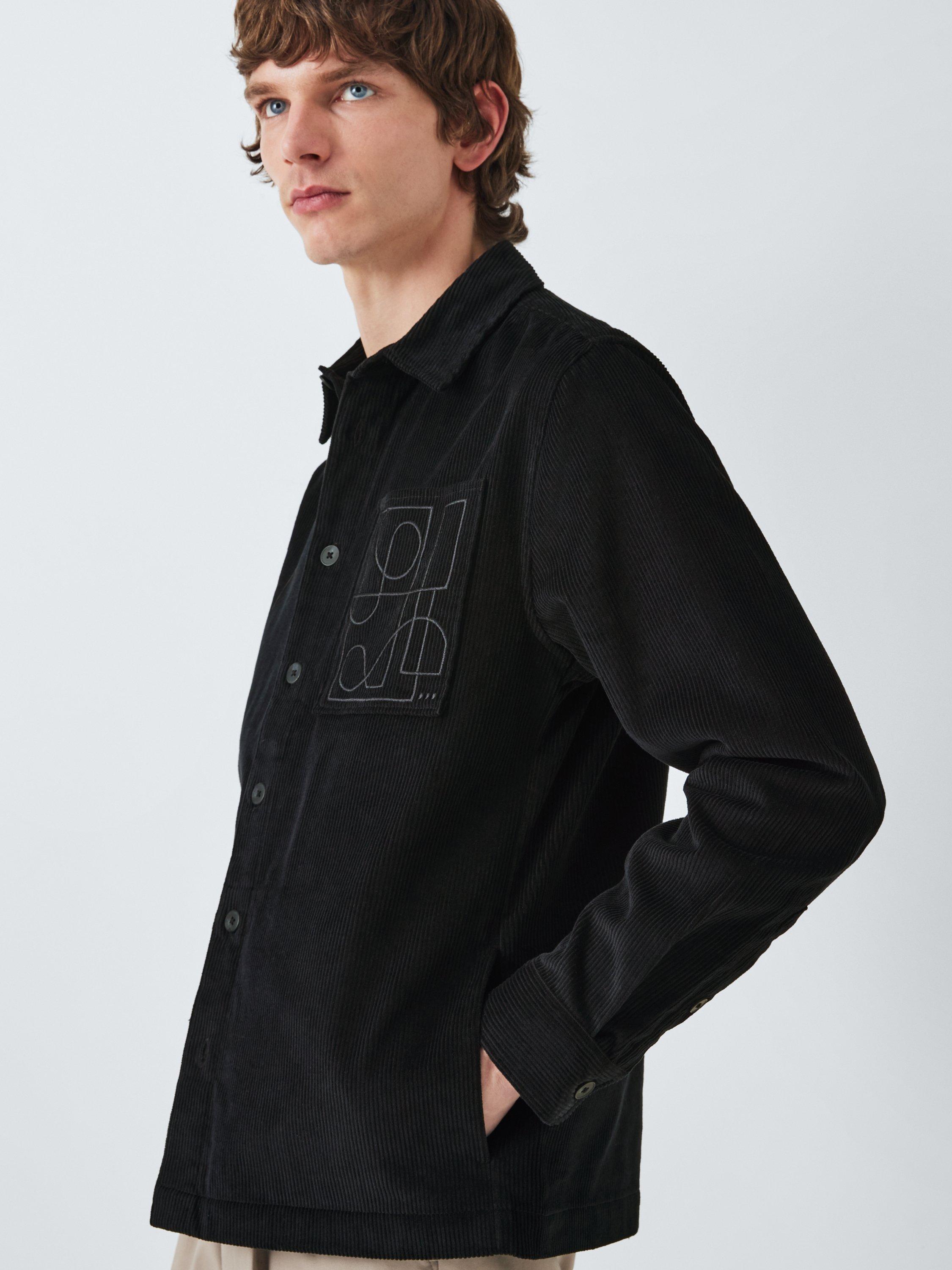 Product image 6 of 6, which shows Kin Embroidered Corduroy Shirt, Black Beauty, S