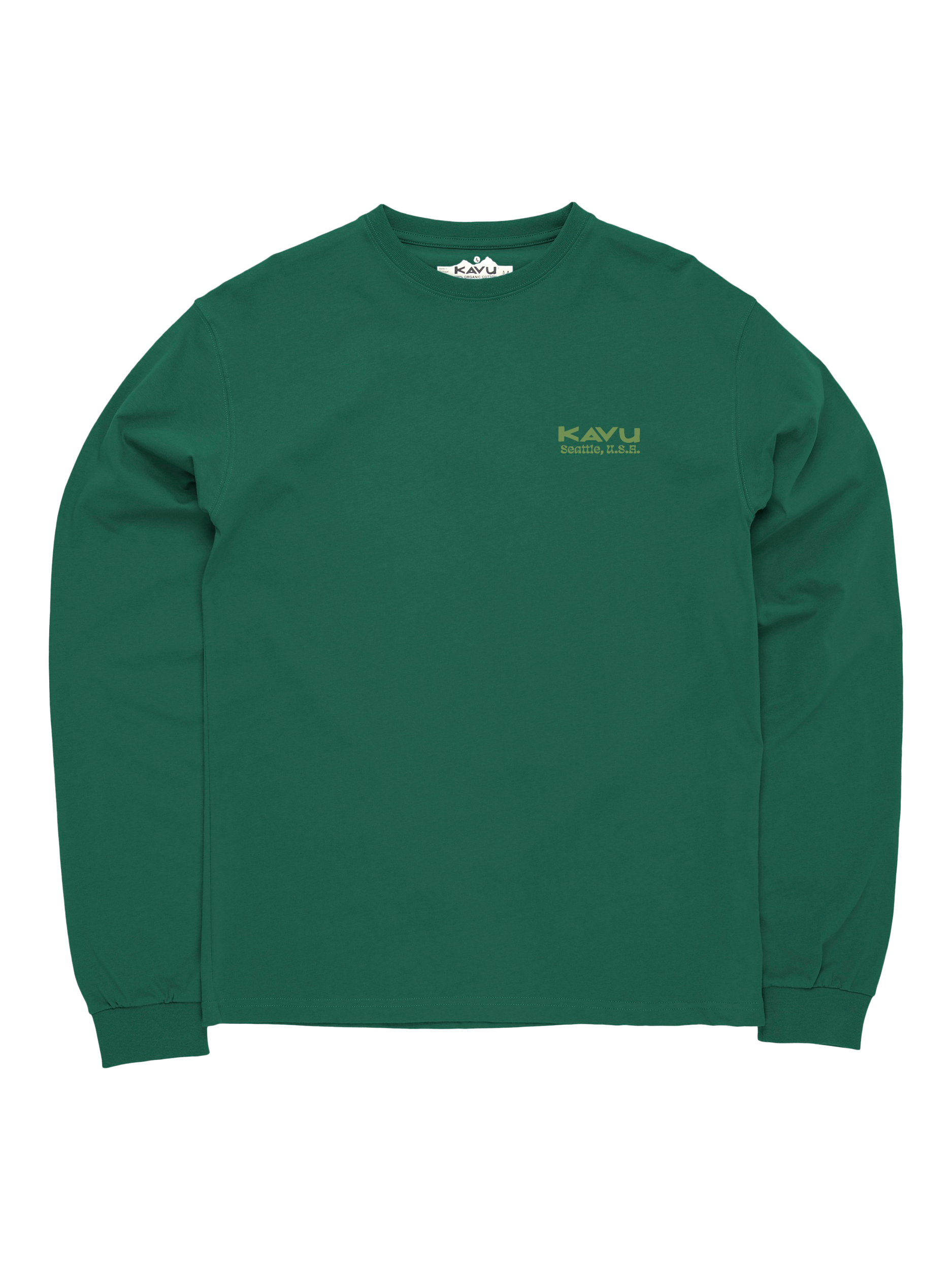 KAVU Bot Society Cotton Regular Fit Long Sleeve Logo T-Shirt, Aventurine