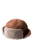 KAVU Fur Ball Fudd Corduroy Trapper Cap, Dark Roast